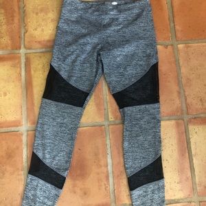 Forever 21 Grey Mesh Panel Cropped Leggings